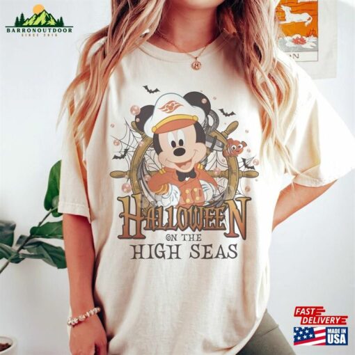Disney Halloween On The High Seas 2023 Shirt Mickey And Friends Cruise Family Sweatshirt Unisex