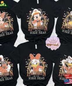 Disney Halloween On The High Seas 2023 Shirt Mickey And Friends Cruise Family Sweatshirt Unisex