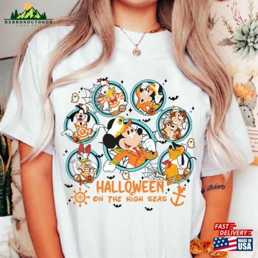 Disney Halloween On The High Seas 2023 Shirt Mickey And Friends Cruise Shirts Sweatshirt Classic