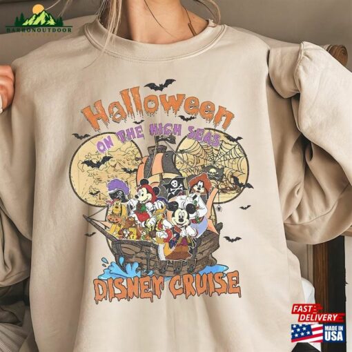 Disney Halloween On The High Seas 2023 Sweatshirt Vintage Cruise Shirt Hoodie