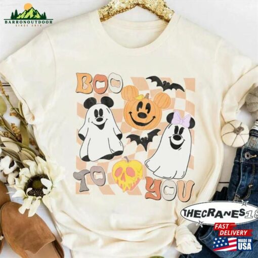 Disney Halloween Shirt Boo Ghost Mickey Minnie T-Shirt Hoodie