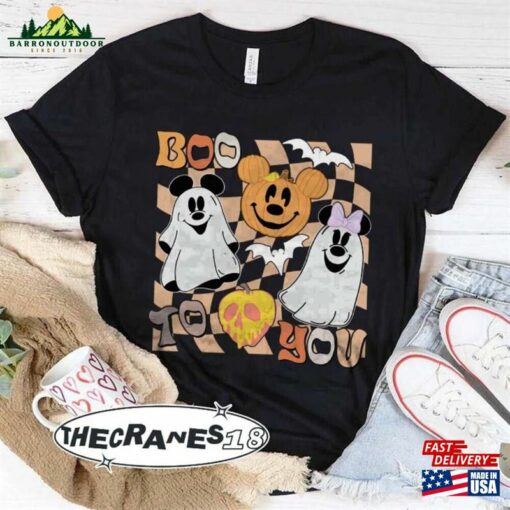 Disney Halloween Shirt Boo Ghost Mickey Minnie T-Shirt Hoodie