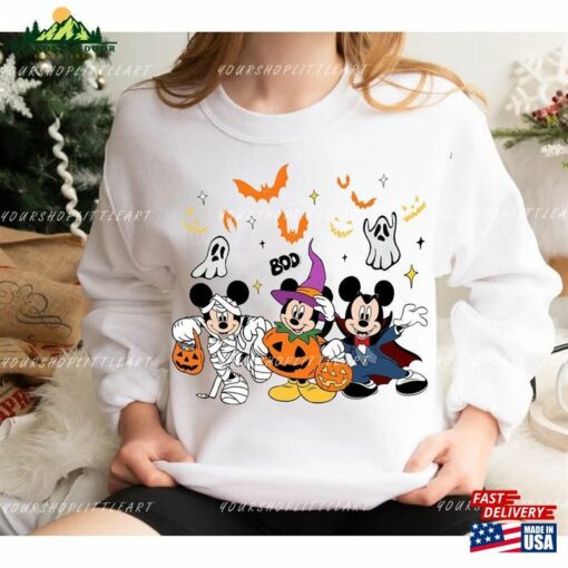 Disney Halloween Trick Or Treat Tshirt Mickey Matching Family Trip Tees 2023 T-Shirts T-Shirt Sweatshirt