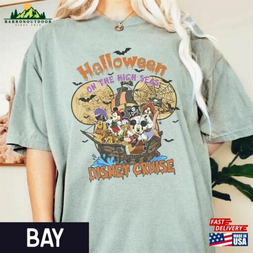 Disney Halloween Vintage Shirt On The High Seas 2023 Cruise T-Shirt Sweatshirt