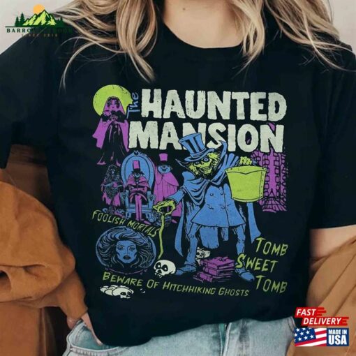 Disney Hitchhiking Ghosts Madame Leota Hatbox Ghost Shirt Haunted Mansion Halloween Tee Mickey Sweatshirt Unisex