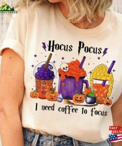 Disney Hocus Pocus I Need Coffee To Focus Shirt Fall Latte Sanderson Sisters Sweatshirt Classic