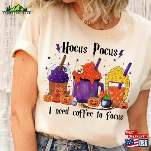 Disney Hocus Pocus I Need Coffee To Focus Shirt Fall Latte Sanderson Sisters Sweatshirt Classic