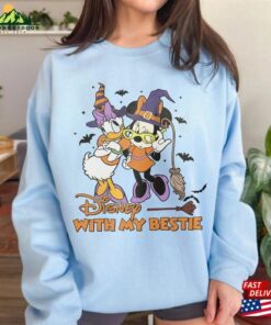 Disney Is Better With My Bestie Shirt Retro Minnie Daisy Halloween Wdw Disneyland Party 2023 Tees Sweatshirt T-Shirt