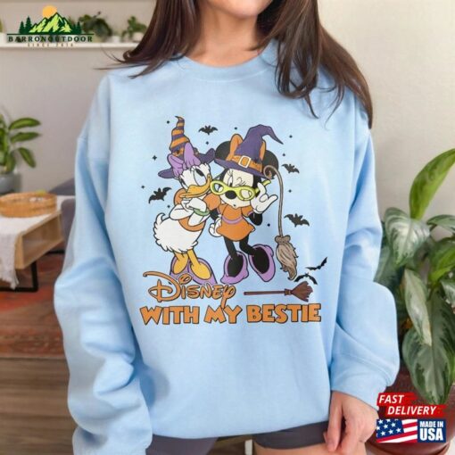 Disney Is Better With My Bestie Shirt Retro Minnie Daisy Halloween Wdw Disneyland Party 2023 Tees Sweatshirt T-Shirt