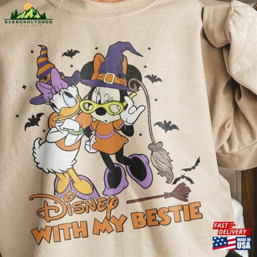 Disney Is Better With My Bestie Shirt Retro Minnie Daisy Halloween Wdw Disneyland Party 2023 Tees Sweatshirt T-Shirt