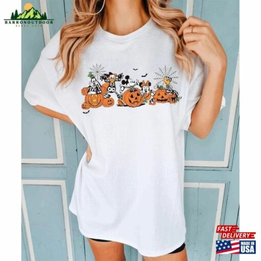 Disney Mickey And Friend Halloween Pumpkin Shirt Vintage T-Shirt Ghost Unisex