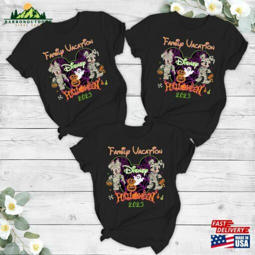 Disney Mickey And Minnie Mummy Family Vacation Matching Halloween 2023 Outfit’s Very Merry Xmas Party Tee Classic Unisex
