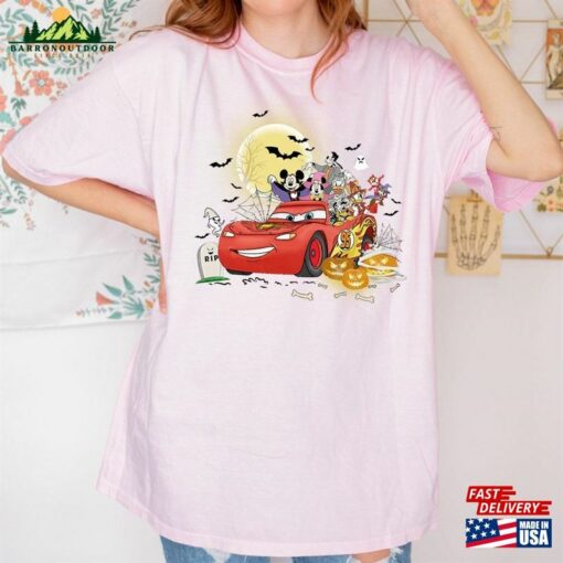 Disney Mickey Friends Lightning Mcqueen Car Halloween Shirt Cars Land Unisex T-Shirt