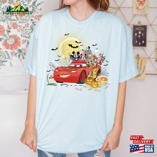 Disney Mickey Friends Lightning Mcqueen Car Halloween Shirt Cars Land Unisex T-Shirt