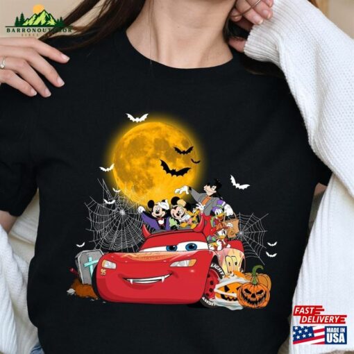 Disney Mickey Friends Lightning Mcqueen Car Halloween Shirt Hoodie T-Shirt Classic