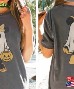 Disney Mickey Ghost Halloween Two Sided Comfort Colors Shirt And Friends Family Classic Hoodie