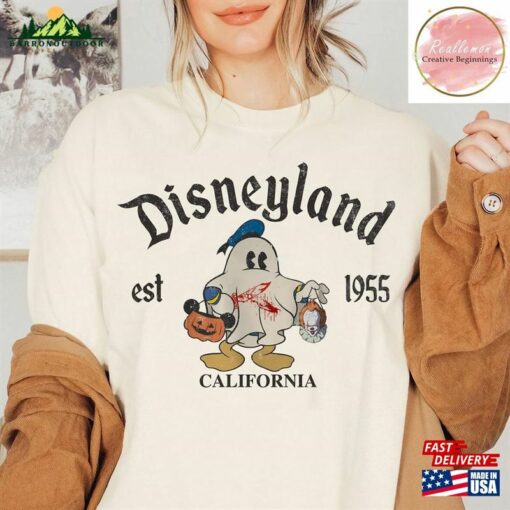 Disney Mickey Halloween Comfort Colors Shirt And Friend Ghost Hoodie Unisex