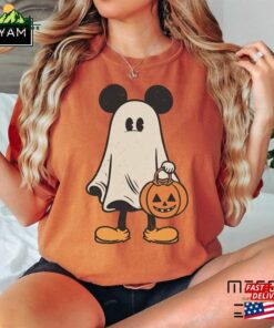 Disney Mickey Halloween Comfort Colors Shirt Pumpkin Tee Retro Ghost Unisex Sweatshirt