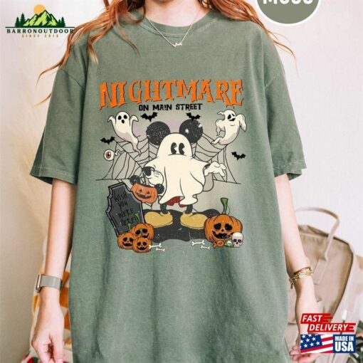 Disney Mickey Minnie Halloween Comfort Colors Shirt Nightmare On The Main Street And Friend Classic Hoodie