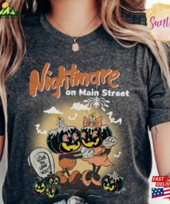 Disney Nightmare On Main Street Shirt Vintage Halloween Mickey Minnie Unisex Sweatshirt