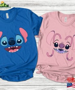 Disney Stitch And Angel 2023 Shirt Airplane Matching Couple Trip Sweatshirt T-Shirt