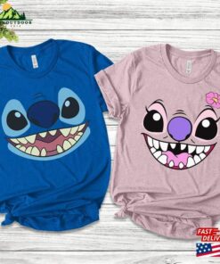 Disney Stitch And Angel 2023 Shirt Airplane Matching Couple Trip T-Shirt Classic