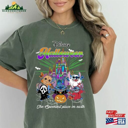 Disney Stitch Halloween Shirt Horror Shirts Dinsey Pumpkin Unisex Hoodie