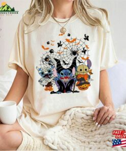 Disney Stitch Halloween Shirt Pumpkin Tee Horror Unisex T-Shirt