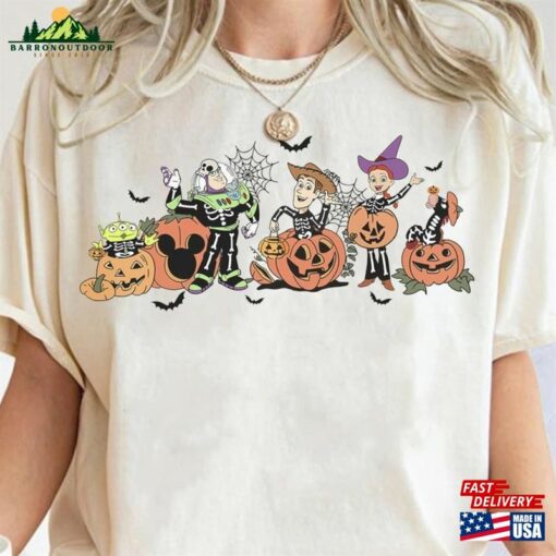 Disney Toy Story Halloween Shirt Skeleton Comfort Colors Pumpkin Sweatshirt Unisex