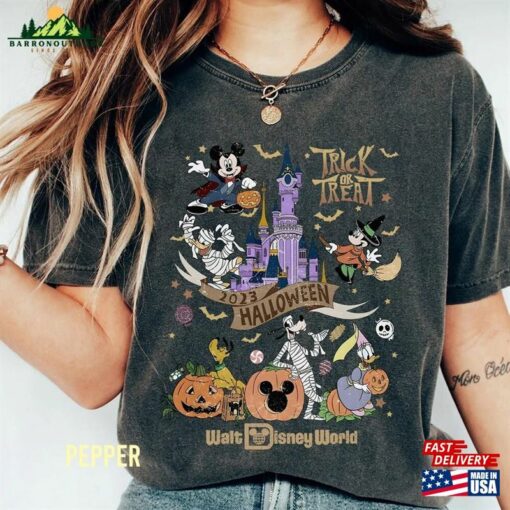 Disney Trick Or Treat Halloween 2023 Comfort Colors Shirt Mickey And Friends Walt World Sweatshirt Classic