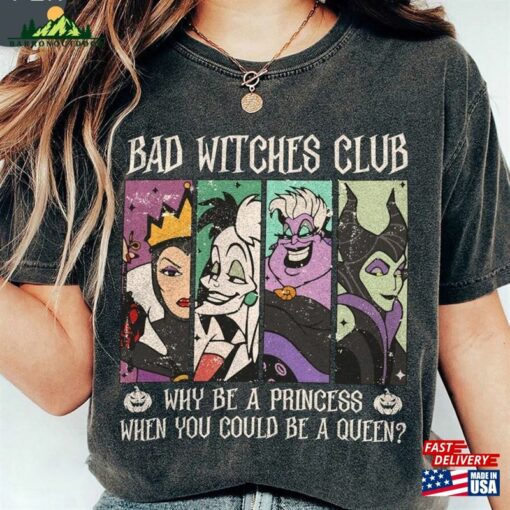 Disney Villains Comfort Colors Shirt Bad Witches Club Funny Classic T-Shirt