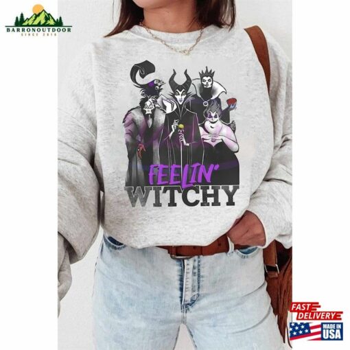 Disney Villains Group Shot Halloween Shirt Feelin’witchy Classic Sweatshirt