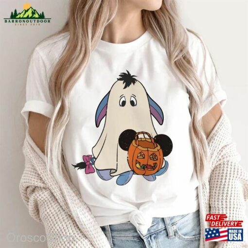 Disney Winnie The Pooh Character Halloween Comfort Colors Shirt Eeyore Ghost Classic Sweatshirt