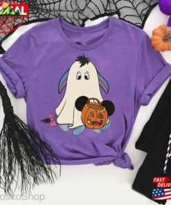Disney Winnie The Pooh Character Halloween Comfort Colors Shirt Eeyore Ghost Classic Sweatshirt 3