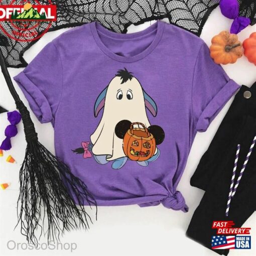 Disney Winnie The Pooh Character Halloween Comfort Colors Shirt Eeyore Ghost Classic Sweatshirt