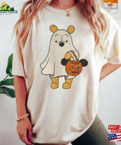 Disney Winnie The Pooh Character Halloween Comfort Colors Shirt Ghost Retro Spooky Season Hoodie Unisex