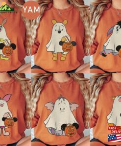 Disney Winnie The Pooh Character Halloween Comfort Colors Shirt Ghost Retro Spooky Season Hoodie Unisex
