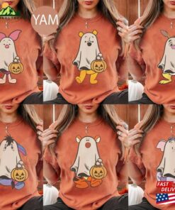 Disney Winnie The Pooh Character Halloween Comfort Colors Shirt Ghost Sweatshirt Hoodie
