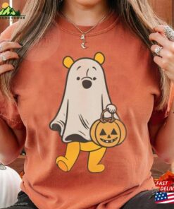 Disney Winnie The Pooh Character Halloween Comfort Colors Shirt Ghost Sweatshirt Hoodie 3