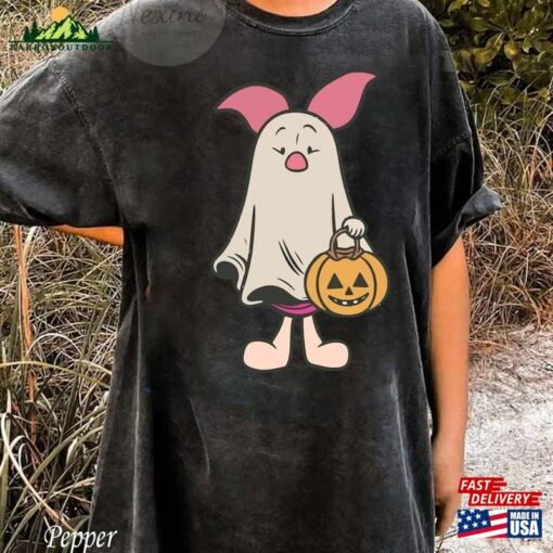 Disney Winnie The Pooh Character Halloween Comfort Colors Shirt Ghost Sweatshirt Hoodie