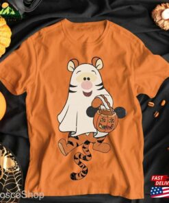 Disney Winnie The Pooh Character Halloween Comfort Colors Shirt Tigger Ghost T-Shirt Hoodie