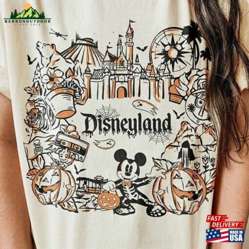 Disneyland Halloween Shirt Mickey Minnie Skeleton T-Shirt Unisex