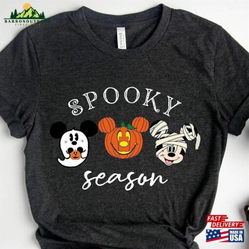 Disneyland Halloween Shirt Spooky Season Ghost Mickey T-Shirt Classic Unisex