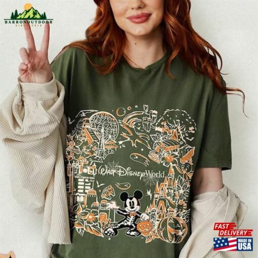 Disneyworld Halloween Shirt Mickey Minnie Skeleton Unisex Hoodie