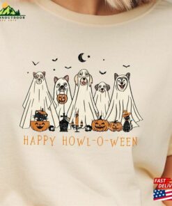 Dog Ghost Shirt Cute Halloween Retro Crewneck T-Shirt Classic