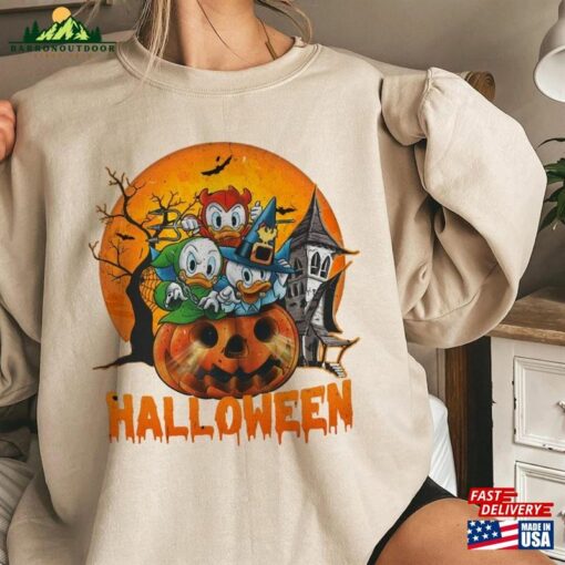 Duck Tales Happy Halloween Moon Huey Dewey Sweatshirt T-Shirt