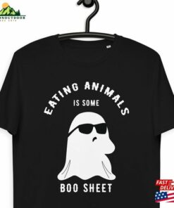 Eating Animals Is Some Boo Sheet Funny Vegan Halloween Unisex Organic Cotton T Shirt Cute Ghost Classic