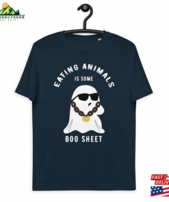 Eating Animals Is Some Boo Sheet Funny Vegan Halloween Unisex Organic Cotton T Shirt Cute Ghost T Shirt 3