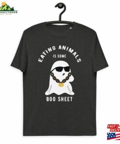 Eating Animals Is Some Boo Sheet Funny Vegan Halloween Unisex Organic Cotton T Shirt Cute Ghost T Shirt 4