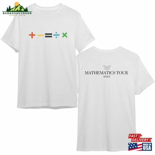 Ed Sheeran The Mathematics American Tour 2023 T-Shirt Sheerious Albums Gift Fan Music Shirt Classic Unisex